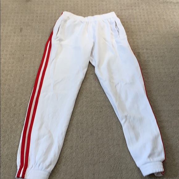 Brandy Melville Pants - Brandy Melville - White & Red Track pants